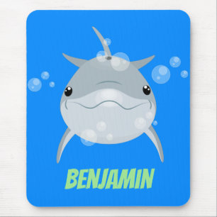 Cute lycklig kawaii delphin tecknad musmatta