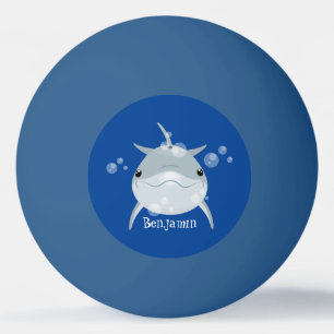Cute lycklig kawaii delphin tecknad pingisboll