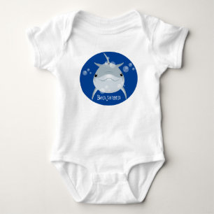 Cute lycklig kawaii delphin tecknad t shirt