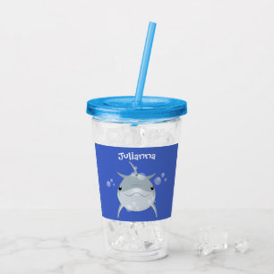 Cute lycklig kawaii delphin tecknad take away mugg
