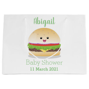 Cute lycklig kawaii hamburger tecknad
