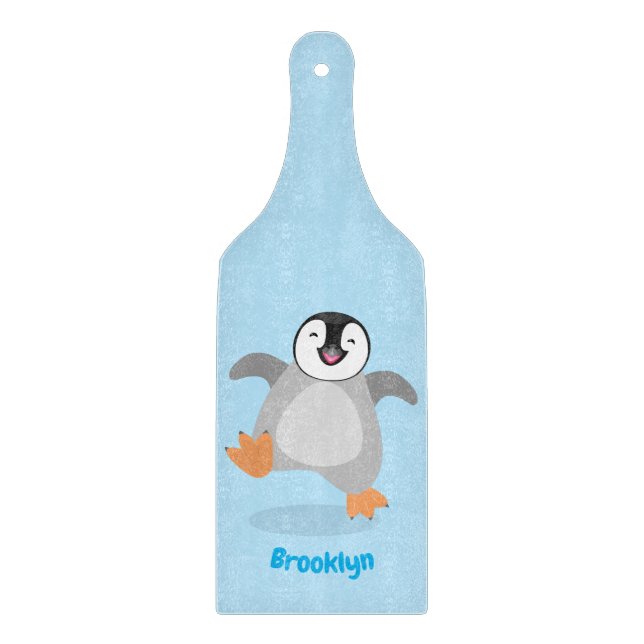 Cute lycklig kejsar penguin chick tecknad (Framsidan)