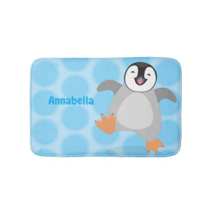 Cute lycklig kejsar penguin chick tecknad badrumsmatta