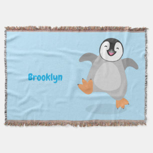 Cute lycklig kejsar penguin chick tecknad filt