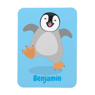 Cute lycklig kejsar penguin chick tecknad magnet