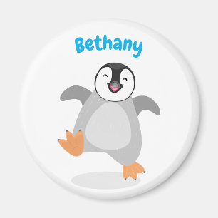 Cute lycklig kejsar penguin chick tecknad magnet