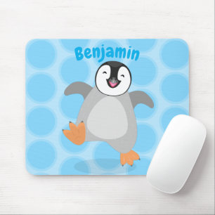 Cute lycklig kejsar penguin chick tecknad musmatta