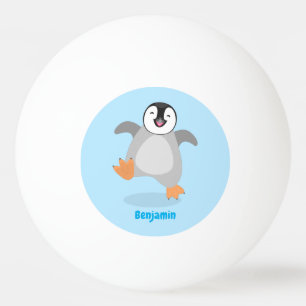 Cute lycklig kejsar penguin chick tecknad pingisboll
