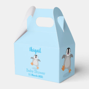 Cute lycklig kejsar penguin chick tecknad presentaskar