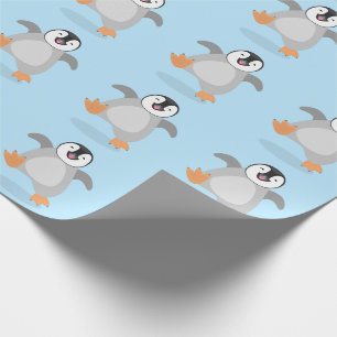 Cute lycklig kejsar penguin chick tecknad presentpapper