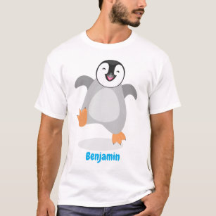 Cute lycklig kejsar penguin chick tecknad t shirt
