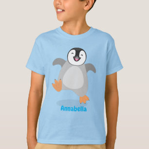 Cute lycklig kejsar penguin chick tecknad t shirt