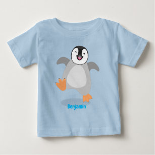 Cute lycklig kejsar penguin chick tecknad t shirt