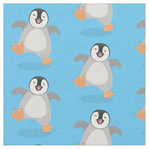 Cute lycklig kejsar penguin chick tecknad tyg