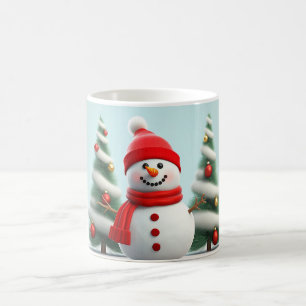 Cute lycklig Kids Children Winter Snögubbe Kaffemugg