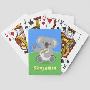 Cute lycklig koala, illustration av tecknaden för  casinokort
