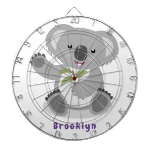 Cute lycklig koala, illustration av tecknaden för darttavla