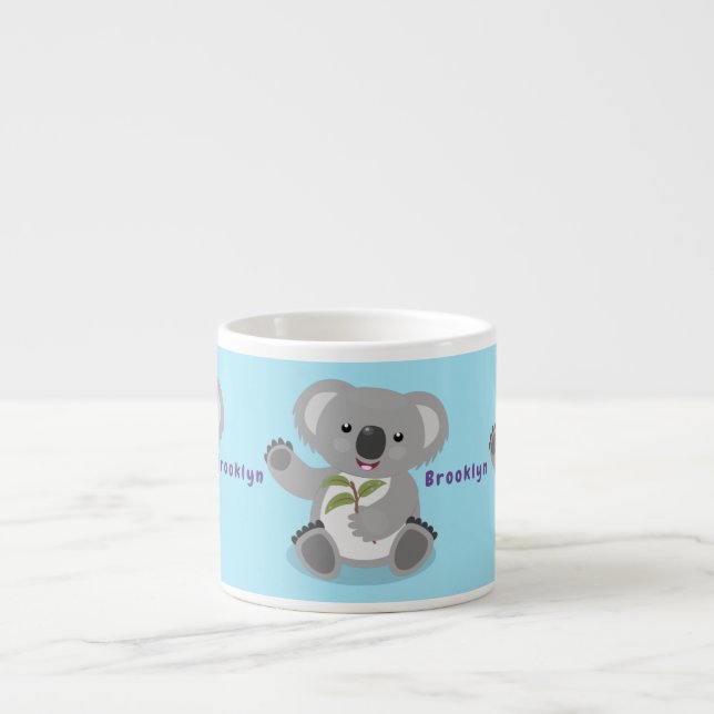 Cute lycklig koala, illustration av tecknaden för  espressomugg (Framsidan)