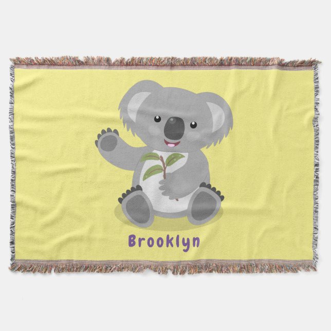 Cute lycklig koala, illustration av tecknaden för  filt (Framsidan)