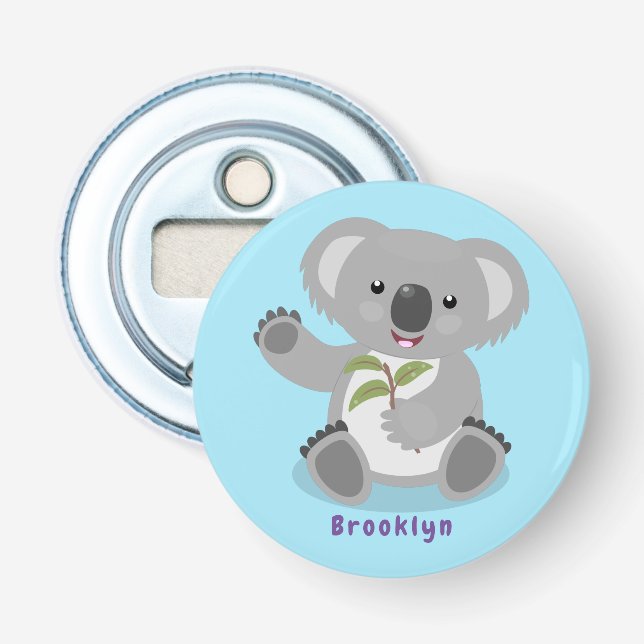 Cute lycklig koala, illustration av tecknaden för  flasköppnare (Framsidan)