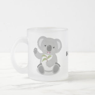 Cute lycklig koala, illustration av tecknaden för frostad glasmugg