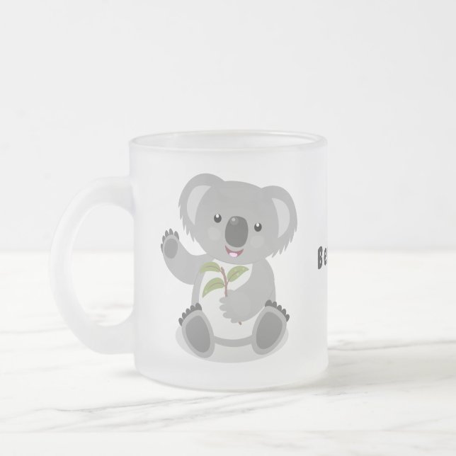 Cute lycklig koala, illustration av tecknaden för  frostad glasmugg (Vänster)