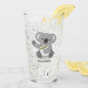 Cute lycklig koala, illustration av tecknaden för glaskopp