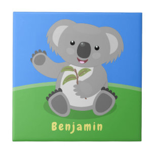 Cute lycklig koala, illustration av tecknaden för kakelplatta