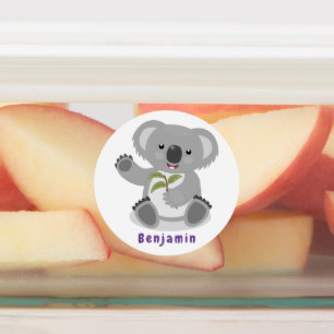 Cute lycklig koala, illustration av tecknaden för klistermärke