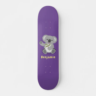 Cute lycklig koala, illustration av tecknaden för  mini skateboard bräda 18,5 cm