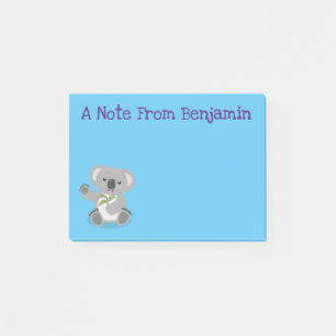 Cute lycklig koala, illustration av tecknaden för post-it block