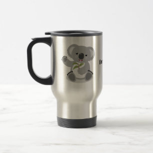 Cute lycklig koala, illustration av tecknaden för resemugg