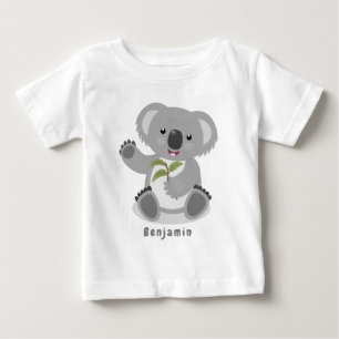 Cute lycklig koala, illustration av tecknaden för t shirt