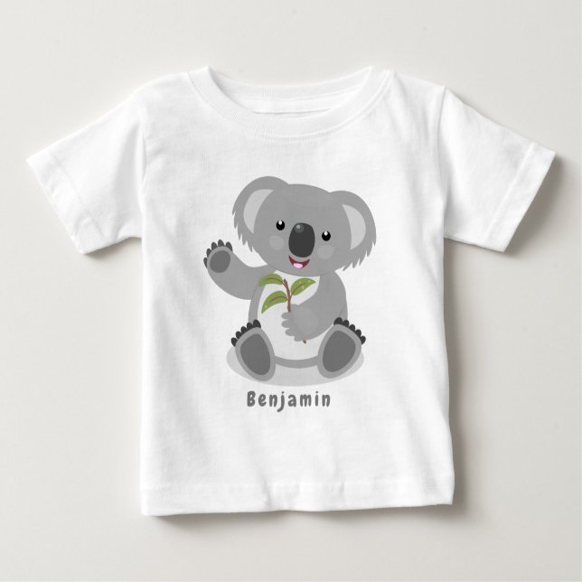 Cute lycklig koala, illustration av tecknaden för  t shirt (Framsida)