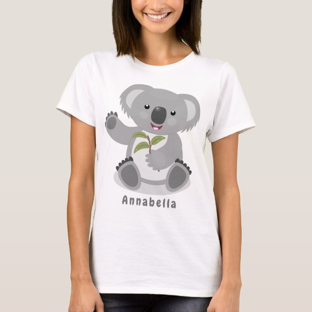 Cute lycklig koala, illustration av tecknaden för  t shirt (Framsida)