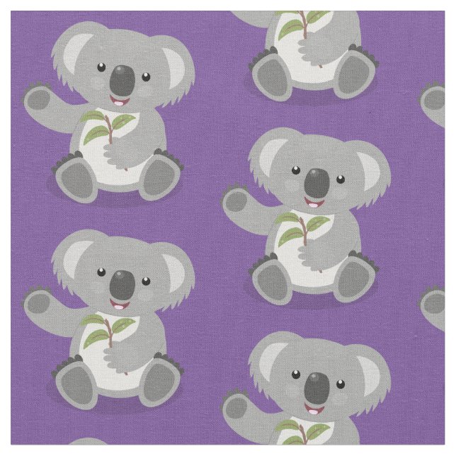 Cute lycklig koala, illustration av tecknaden för  tyg (Närbild)