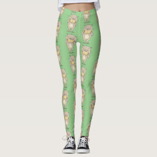 Cute lycklig leende hamster med jordnöt leggings