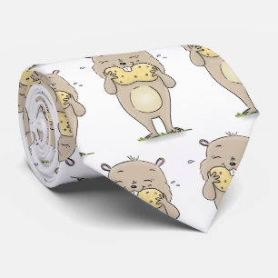 Cute lycklig-leende hamster med jordnöts tecknad slips