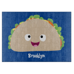 Cute lycklig leende taco tecknad illustration