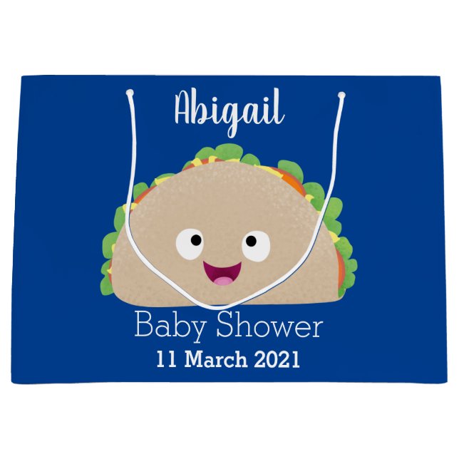 Cute lycklig leende taco tecknad illustration (Framsidan)