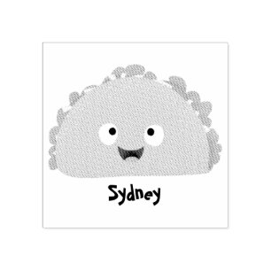 Cute lycklig leende taco tecknad illustration stämpel