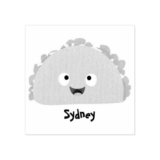 Cute lycklig leende taco tecknad illustration stämpel (Tryck)
