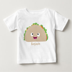 Cute lycklig leende taco tecknad illustration t shirt