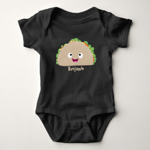 Cute lycklig leende taco tecknad illustration t shirt
