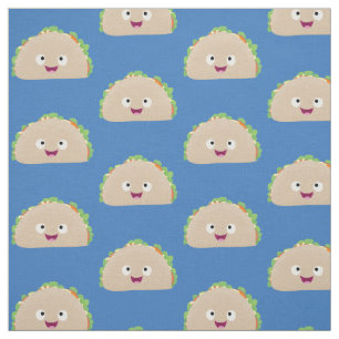 Cute lycklig leende taco tecknad illustration tyg