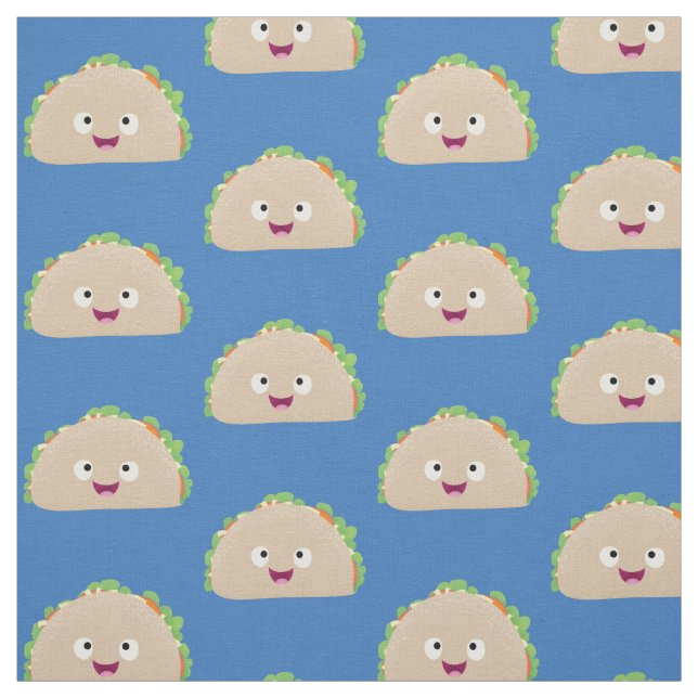 Cute lycklig leende taco tecknad illustration tyg (Provkarta)