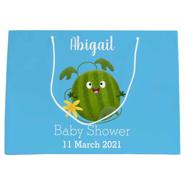 Cute lycklig leende vattenmelon tecknad (Framsidan)