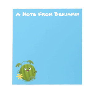 Cute lycklig leende vattenmelon tecknad anteckningsblock