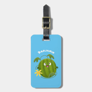 Cute lycklig leende vattenmelon tecknad bagagebricka