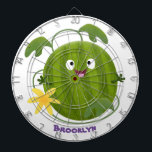 Cute lycklig leende vattenmelon tecknad darttavla<br><div class="desc">Den söta leende vattenmelonen är här för att ge dig fruktig roligt! Ritad i tecknaden lycklig,  illustration stil.</div>